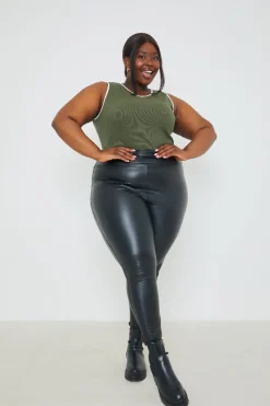 RIB CONTRAST BINDING BODYSUIT
