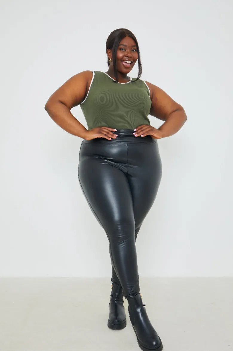 RIB CONTRAST BINDING BODYSUIT