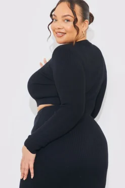 Rib Knit Crew Neck Co-Ord Top