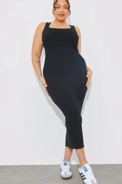 Rib Knit Scoop Neck Maxi Dress