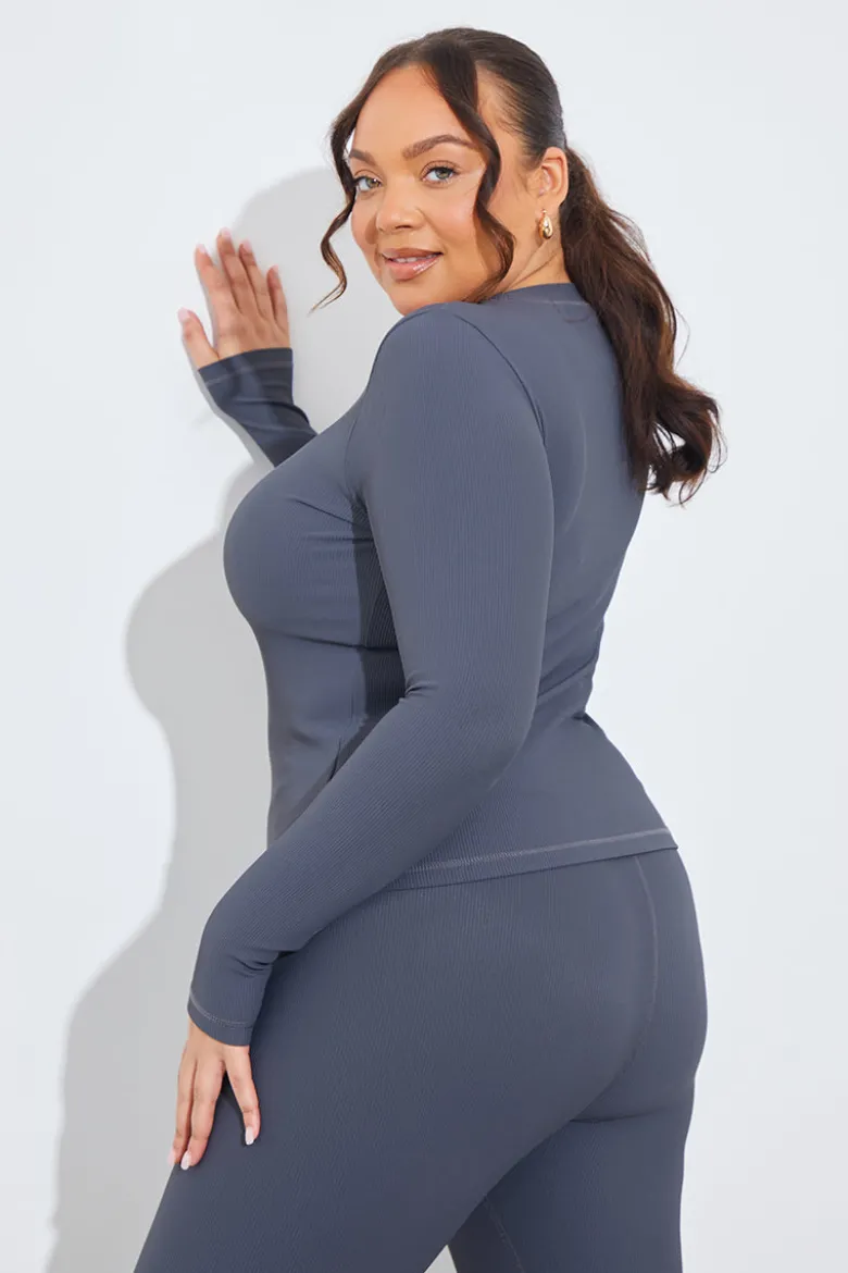 Rib Long Sleeve Top