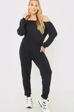 Rib Lounge Off Shoulder Co-Ord Top