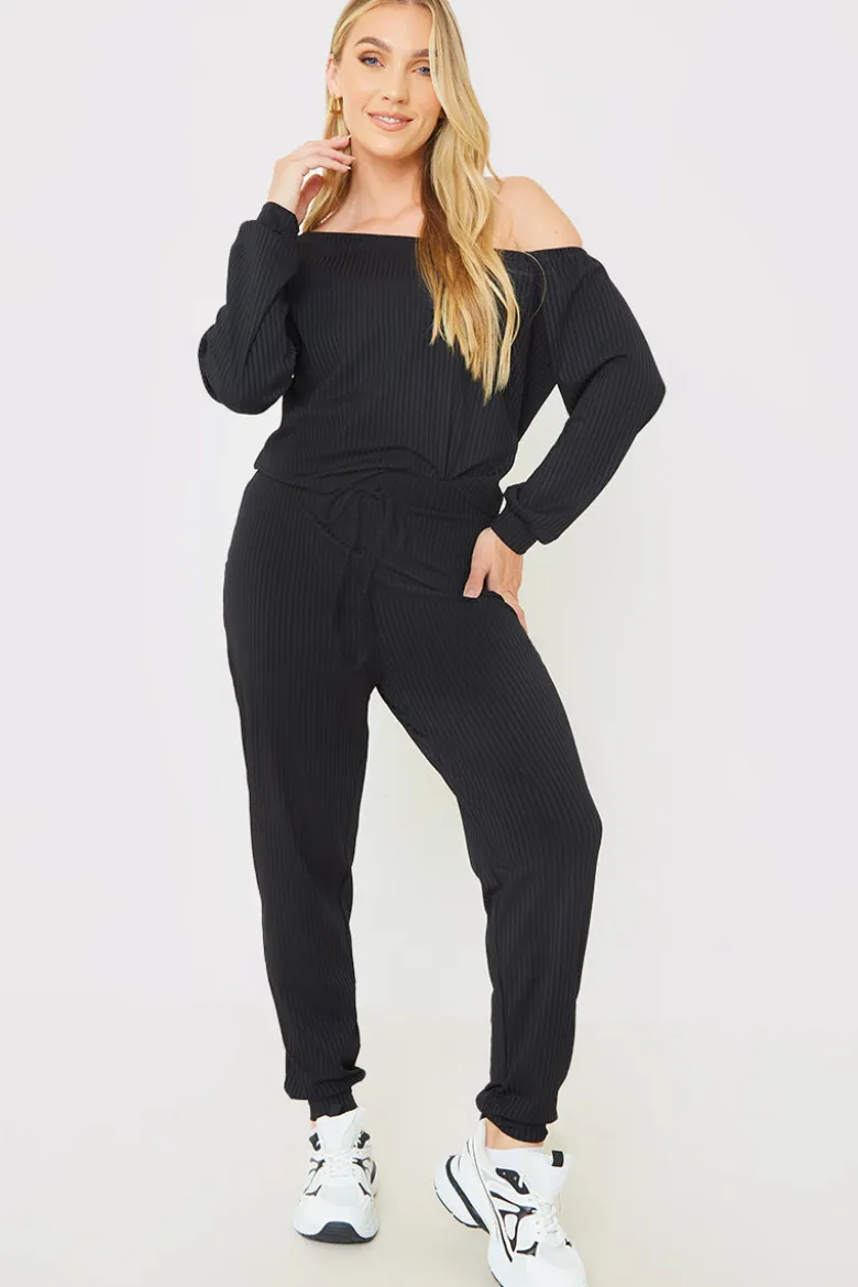 Rib Lounge Off Shoulder Co-Ord Top