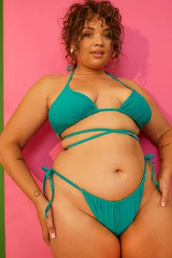 Ruched Tie Waist Bikini Bottoms