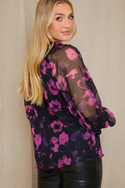 Ruffle Puff Sleeve Blouse