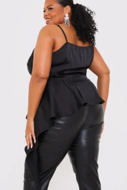 Satin Asymmetric Cami Top
