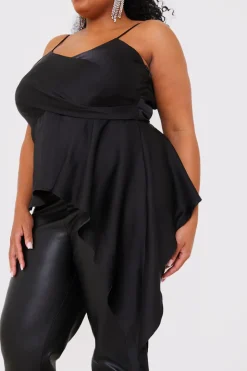 Satin Asymmetric Cami Top