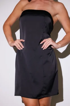Satin Bandeau Mini Dress