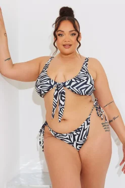 Sculpt and Control Abstract Print Tie Side Bikini Bottoms