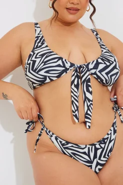 Sculpt and Control Abstract Print Tie Side Bikini Bottoms