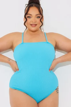 Sculpt and Control Crinkle Bandeau Swimsuit