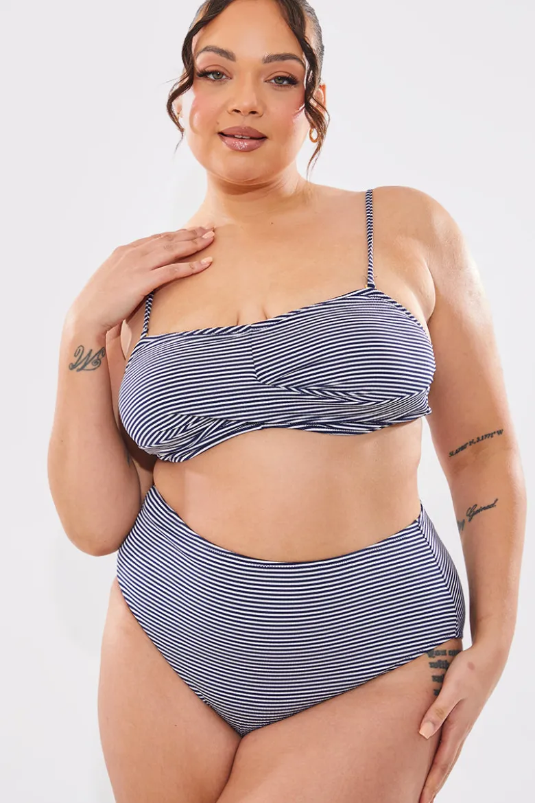 Sculpt And Control Stripe Balconette Bikini Top