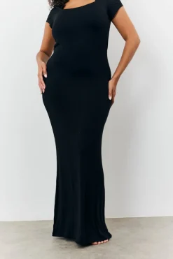 Sculpting Cap Sleeve Maxi Dress