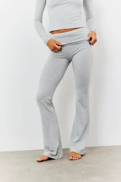 Sculpting Fold Over Waistband Flare Leg Trouser