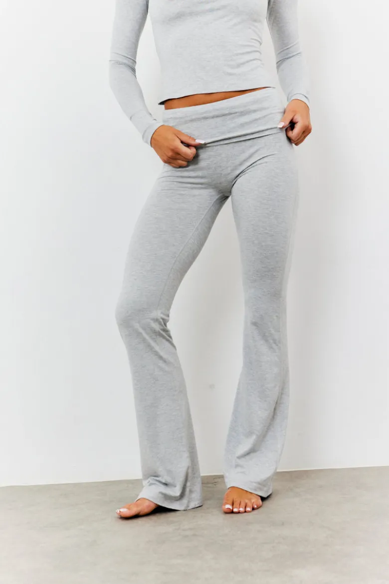 Sculpting Fold Over Waistband Flare Leg Trouser