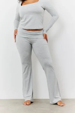 Sculpting Fold Over Waistband Flare Leg Trouser