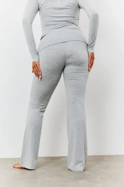 Sculpting Fold Over Waistband Flare Leg Trouser