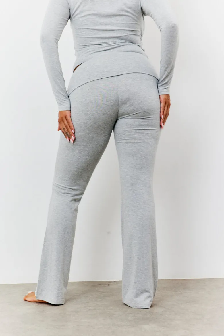 Sculpting Fold Over Waistband Flare Leg Trouser