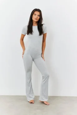 Sculpting Short Sleeve Wide Leg Jumpsuit