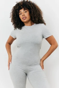 Sculpting Short Sleeve Wide Leg Jumpsuit