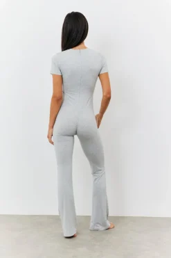 Sculpting Short Sleeve Wide Leg Jumpsuit