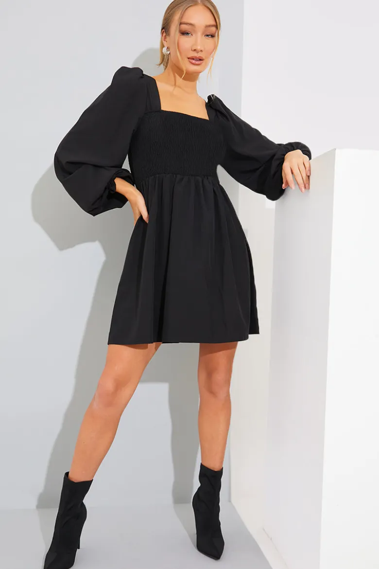 ShirBodice Long Sleeve Mini Dress