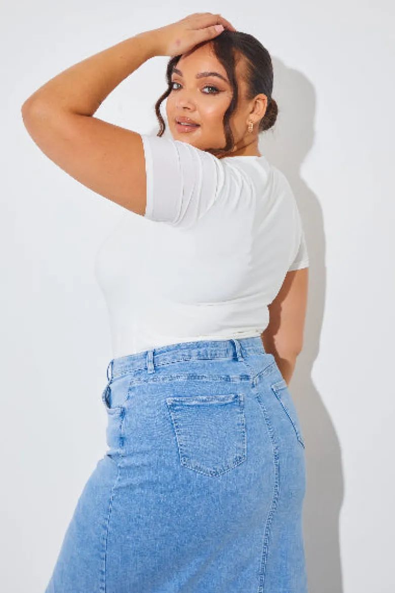 Short Sleeve Double Layer Slinky Bodysuit