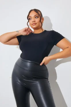 Short Sleeve Double Layer Slinky Bodysuit