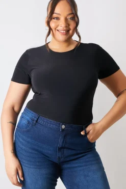 Short Sleeve Double Layer Slinky Bodysuit