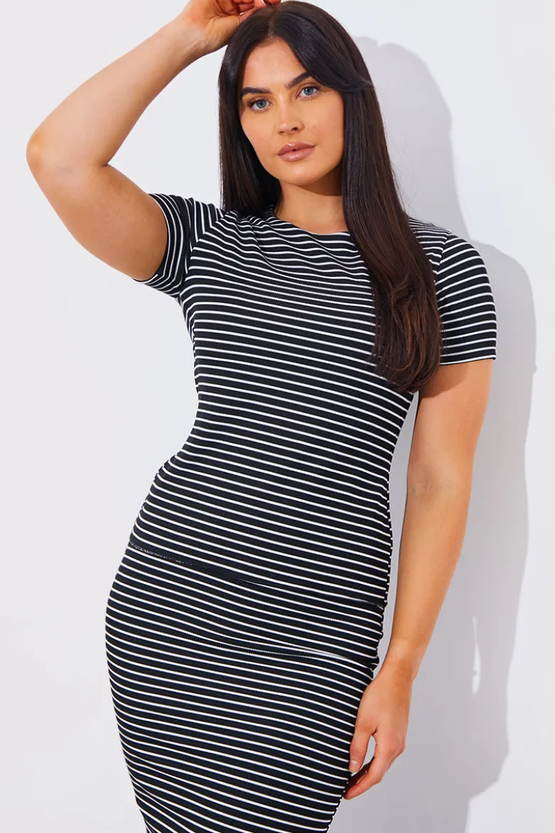 Short Sleeve Stripe Reversible Co-Ord Top