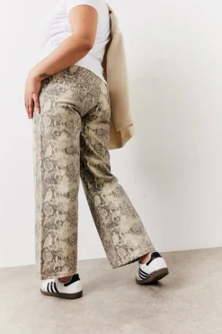 Snake Print Straight Leg Jeans