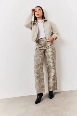 Snake Print Straight Leg Jeans