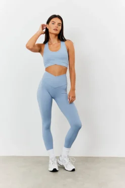 Soft Touch Cross over Band Detail Medium Support Sports Bra