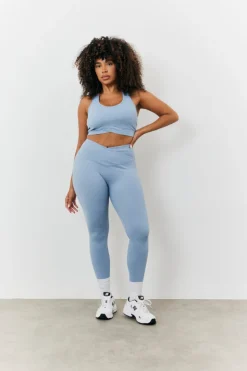 Soft Touch Cross over Band Detail Medium Support Sports Bra