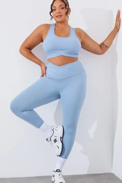 Soft Touch Cross over Band Detail Medium Support Sports Bra