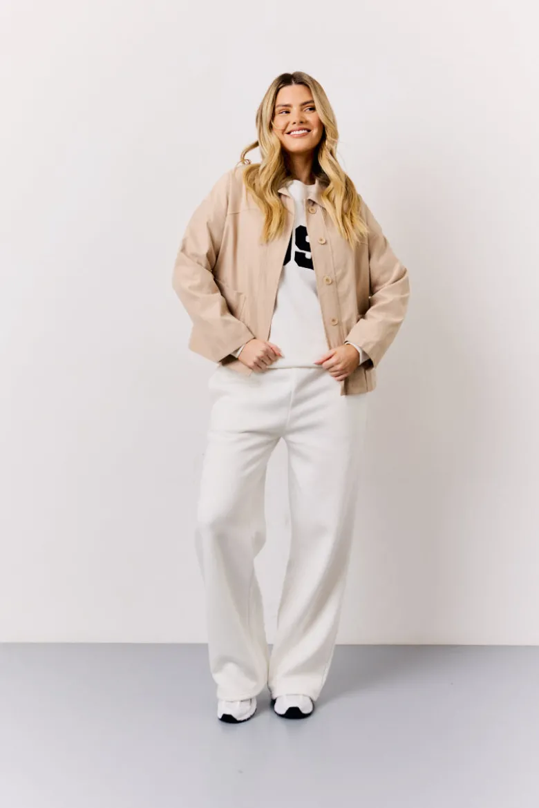 Stone Button Front Pocket Detail Jacket
