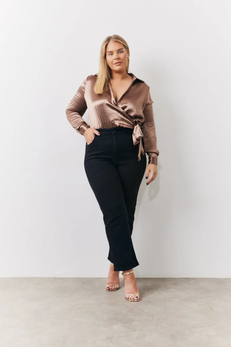 Straight Leg High Rise Ankle Grazer Jeans