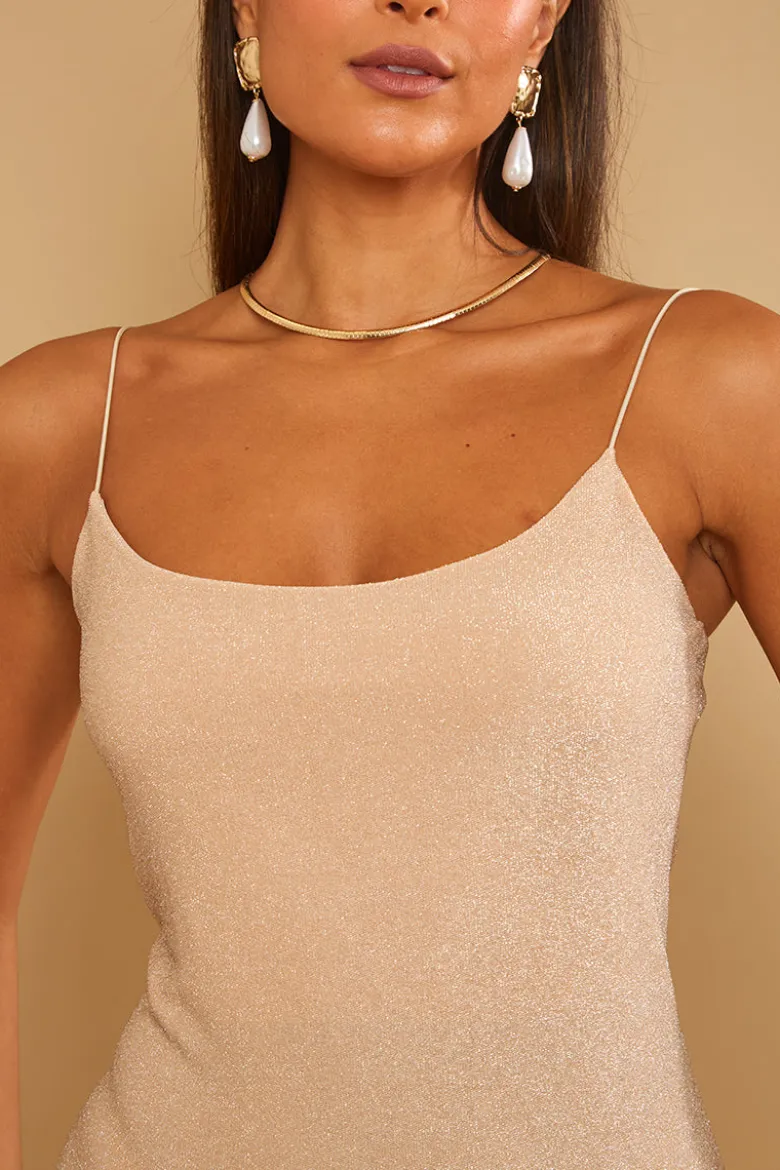 Strappy Lurex Cami Maxi Dress