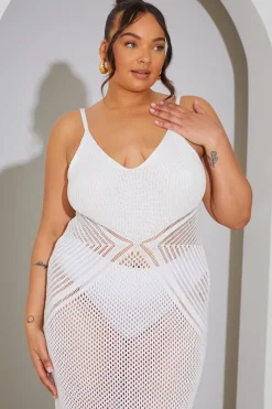 Strappy Side Split Crochet Maxi dress