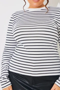 Stripe Cotton Long Sleeve T-Shirt