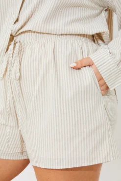 Striped Elasticated Waist Shorts