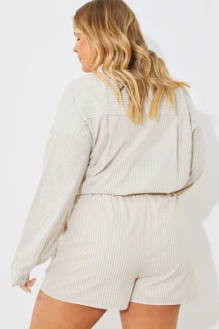 Striped Elasticated Waist Shorts
