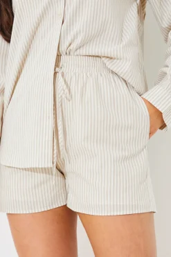 Striped Elasticated Waist Shorts