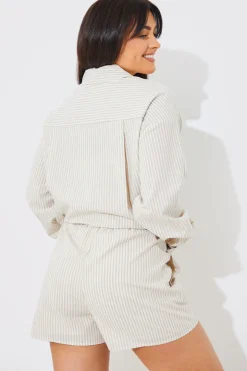 Striped Elasticated Waist Shorts