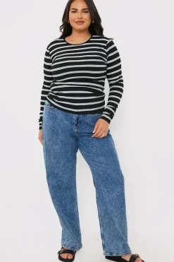 Striped Ribbed Long Sleeve Top