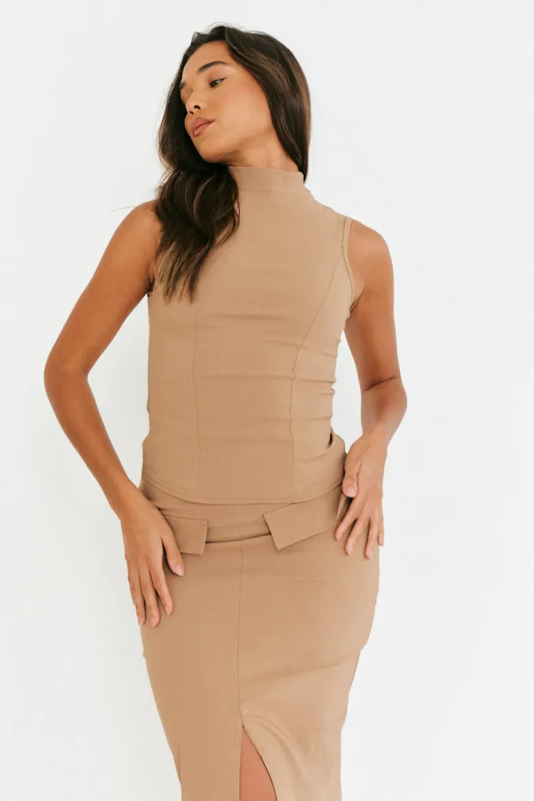 Structured High Neck Co-Ord Top