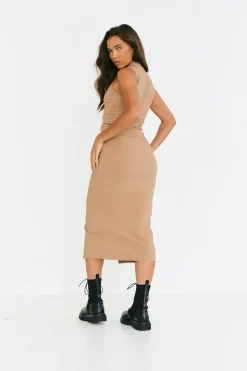 Structured Split Front Co-Ord Midi Skirt