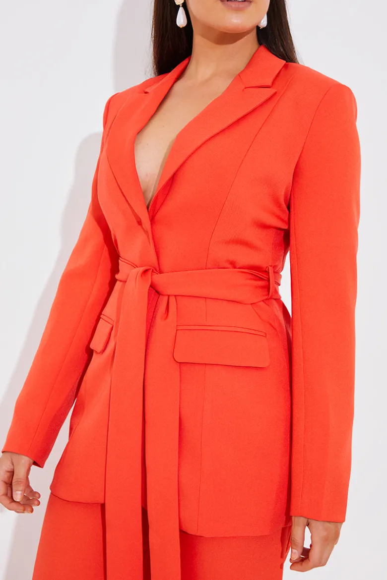 Tailored Belted Blazer