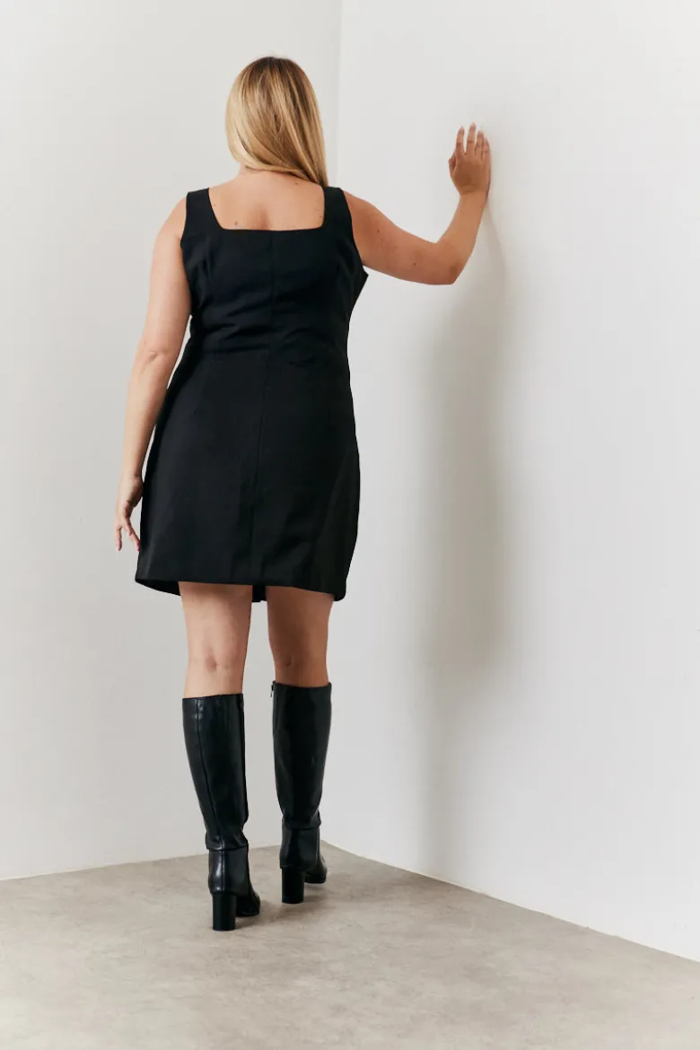 Tailored Button Through Mini Dress