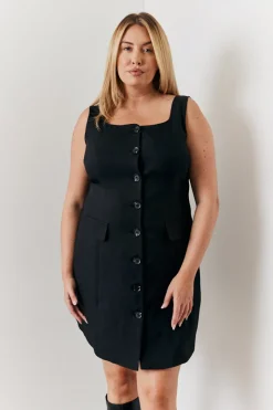 Tailored Button Through Mini Dress
